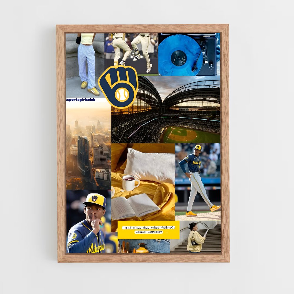 Poster Le Joueur au Chapeau Jaune – affiche Baseball (vue 4)